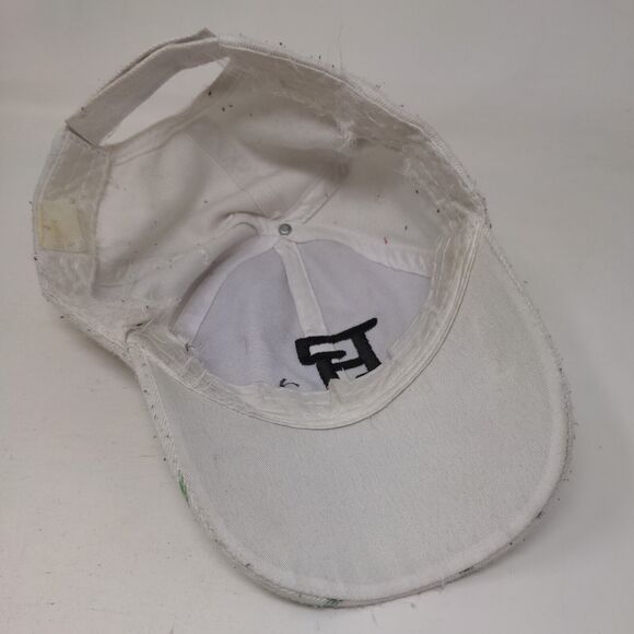 Florida Strapback Hat White One Size Adjustable Embroidered Vented Holes 6 Panel - Picture 8 of 9
